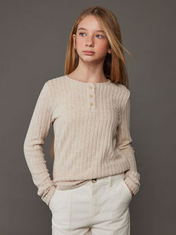 Bisiklet Yaka K?z ?ocuk Ti??rt