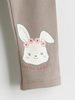 Beli Lastikli Bask?l? K?z Bebek Tayt 2li