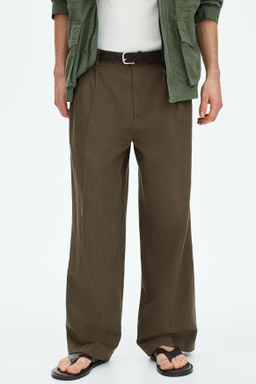 Pantal?n en mezcla de lino Loose Fit - H&m фото 8