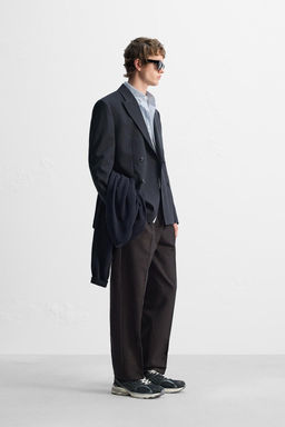 COTTON/WOOL PLEATED TROUSERS - Zara фото 14