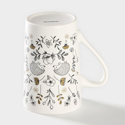 Кружка Доляна «Ёжик», 380 мл, фарфор, цвет белый