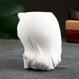 Декоративное кашпо для цветов Девушка с ушками, 11?9?7 см, гипс, белое - Хорошие сувениры фото 3