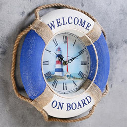Часы настенные интерьерные «Буртик», морские, дискретный ход, d=30 см, 30×30 см, от батарейки 1×АА