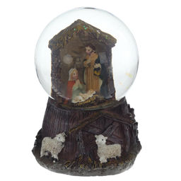 Фигурка декоративная "Вертеп" в стекл шаре, L9 W8 H11,5 см
