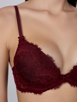 Бюстгальтер женский Mark Formelle пуш-ап кружевной бордовый  фото 5