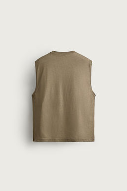 CAMISETA TANK RELAXED FIT ALGOD?N - LINO / Leopardo - Zara фото 8