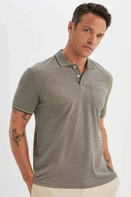 New Regular Fit K?sa Kollu Basic Duz Polo Tisort - Defacto фото 8