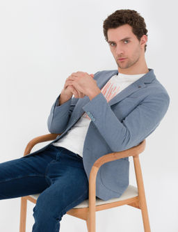 Синяя зауженная куртка - Cacharel фото 3