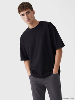 Bisiklet Yaka Penye Erkek Ti??rt