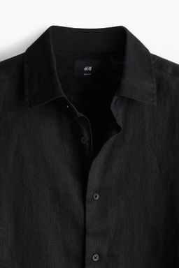 Camisa de lino Slim Fit - H&m фото 8