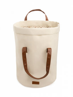 Корзина для белья 35x35x47 молочный хлопок, полиэстер - Denastia фото 2