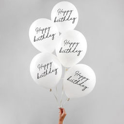 Цена за 2 шт. Воздушные шары латексные 12" Happy birthday, 5 шт.
