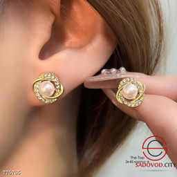 Серьги классика с жемчужиной в центре