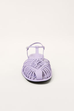 LIMITED EDITION BRAIDED LEATHER CAGE SANDALS - Zara фото 4