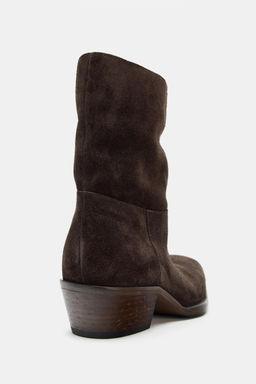 SPLIT SUEDE HEELED ANKLE BOOTS - Zara фото 15