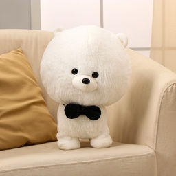 Мягкая игрушка Собака с бабочкой, 40 см, цвет белый - Simaland фото 3