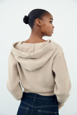 KNIT SWEATER WITH HOOD - Zara фото 14