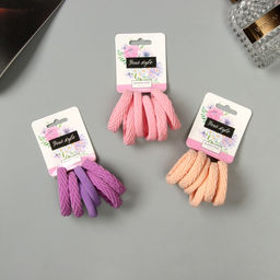 Цена за 5 шт. Резинка для волос QF «Спорт», набор 6 шт., ассорти узор, 4.5 см, МИКС