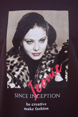 Лонгслив оверсайз с принтом