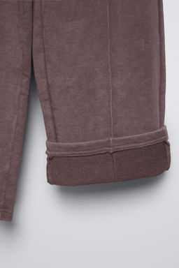 WASHED-EFFECT WIDE-LEG PLUSH TROUSERS - Zara фото 8