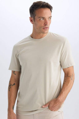 New Regular Fit Bisiklet Yaka Basic Duz K?sa Kollu Tisort - Defacto фото 11
