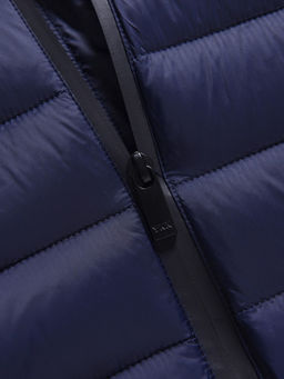 Куртка мужская гибридная стёганая с капюшоном с графеновой подкладкой темно-синего цвета 9621_1TS