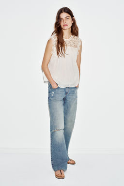 TOP COMBINADO CROCHET / Crudo