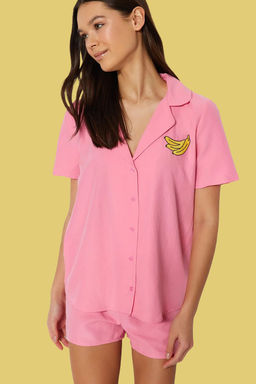 Trendyolmilla Ind?go Nak?sl? Sortlu Dokuma Pijama Tak?m? THMSS23PT00079