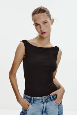 COLD SHOULDER RIBBED T-SHIRT - Zara фото 3