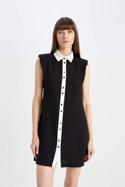 Тканое мини-платье без рукавов