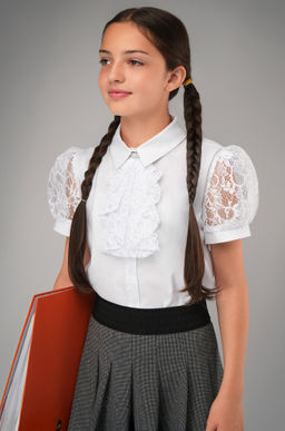 Нарядная блузка для девочки с коротким рукавом Happyfox