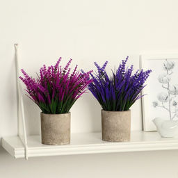 Искусственный цветок в горшке «Лаванда куст», 7.5×19 см, МИКС