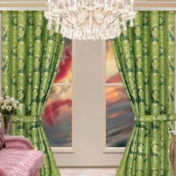 Арт. 4851/165/Ag, ПАВЛИН, фон основы оливковый, рисунок - золотой люрекс, ГОТОВЫЕ ШТОРЫ, ширина от 150 см x высота 270 см (на шторной ленте)