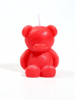 Цена за 2 шт. Свеча декоративная «Мишка», 5×4.3×6.5 см, 4 ч, красный