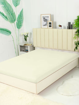 Простыня трикотажная на резинке - Молоко 180х200х20