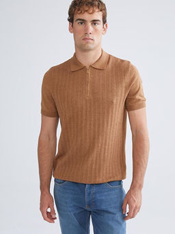 Polo Yaka K?sa Kollu Erkek Triko Kazak