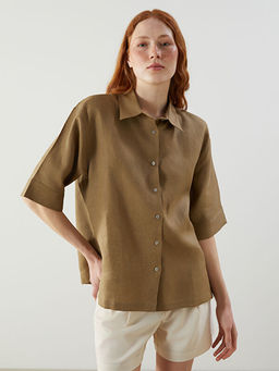 Oversize %100 Keten Kad?n G?mlek