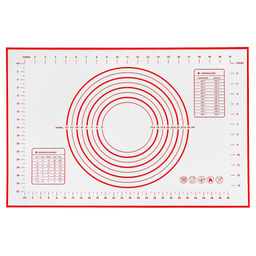 Коврик силиконовый, армированный для раскатки теста и выпекания 40х60см, белый с цветной разметкой, микс (Китай)