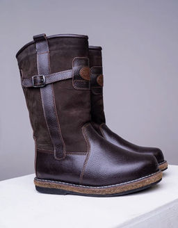 Монголки высокие коричневые, войлочная подошва - Мирунт фото 13