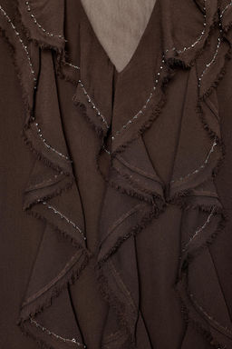 ZW COLLECTION BEADED RUFFLED BLOUSE - Zara фото 9