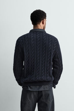 CABLE-KNIT TEXTURED JUMPER