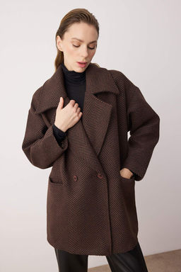 Kahverengi Oversize Diagonel Mono Kapama Midi Kase Kaban TWOAW26KB00075 - Trendyolmilla фото 2