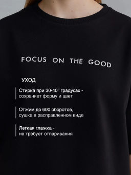 Футболка черная подростковая оверсайз PW22-7452 черный - Mini maxi фото 11