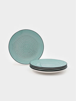 Набор тарелок Доляна Nature, 4 шт., d=19 см, керамика, голубые