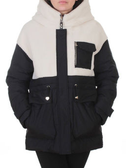 7716 BLACK/WHITE Куртка зимняя женская (150 гр. синтепон)