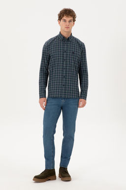 Мужская темно-зеленая рубашка с длинным рукавом Неожиданная скидка в корзине - U.s. polo assn фото 4