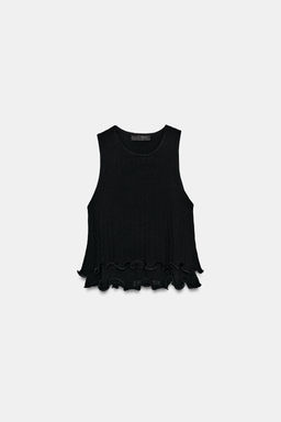TOP PUNTO DOBLE CAPA / Negro