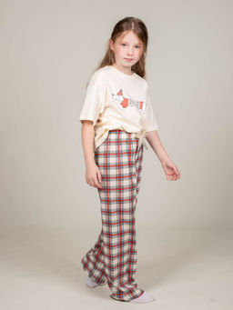 Брюки пижамные детские 1111 молочная клетка 390 Be Friends  фото 4