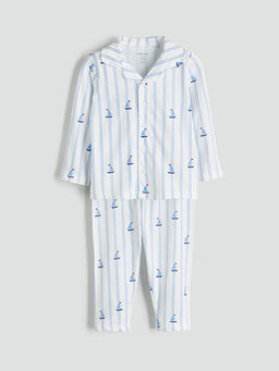 Resort Yaka ?izgili Erkek Bebek Pijama Tak?m