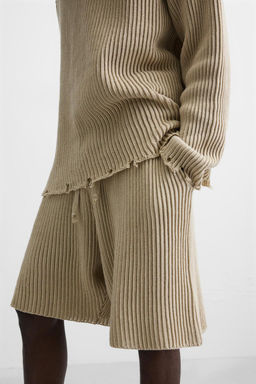 RIBBED RELAXED FIT BERMUDA SHORTS - Zara фото 5